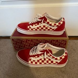 Red Checkered Vans Old Skool